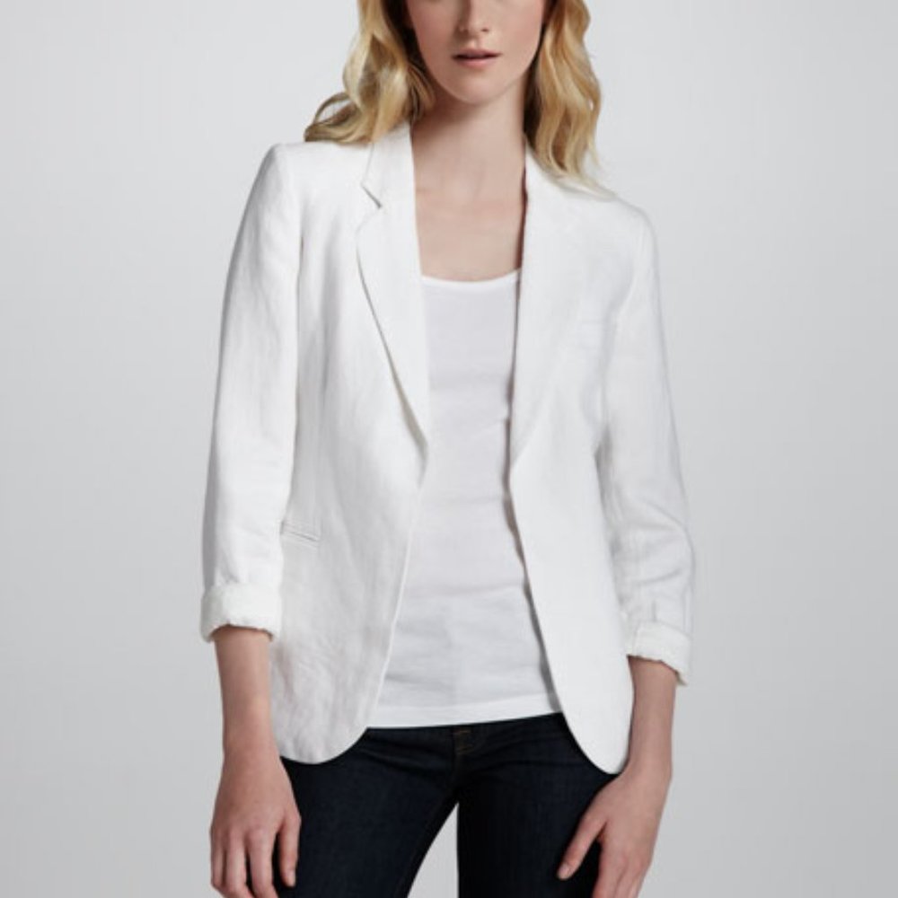 JOIE Mehira Linen Blazer Porcelain 4
